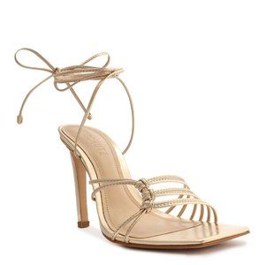 SCHUTZ Sirena Metallic Faux Leather Wrap Sandals 6.5 - New